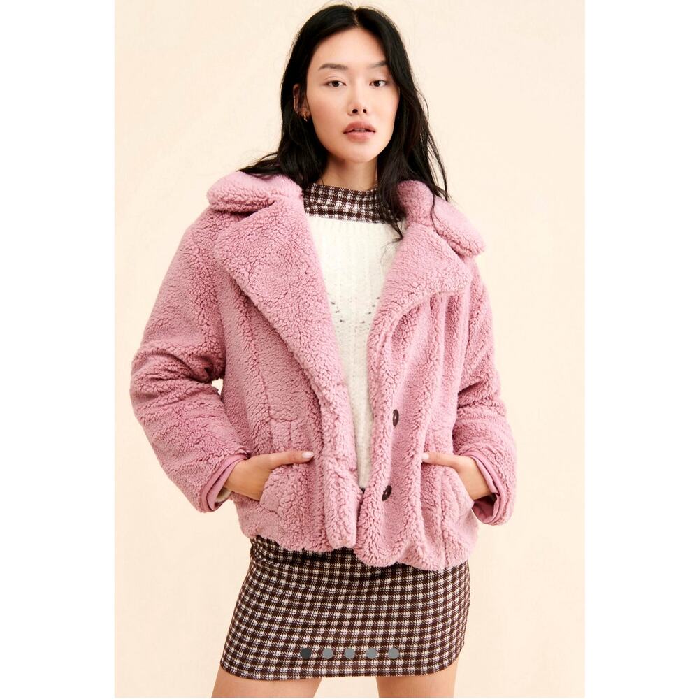 Free People Joplin Cozy Jacket in Pink size M - Picture 2 of 5